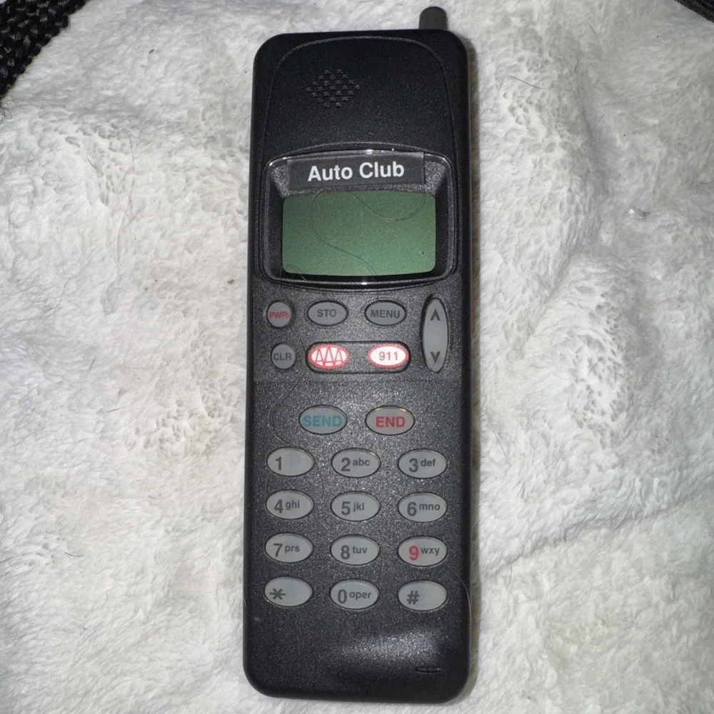 Vintage 1990's Nokia Model 100 THA-9 Mobile AUTOCLUB AAA Cell Phone UNTested EUC